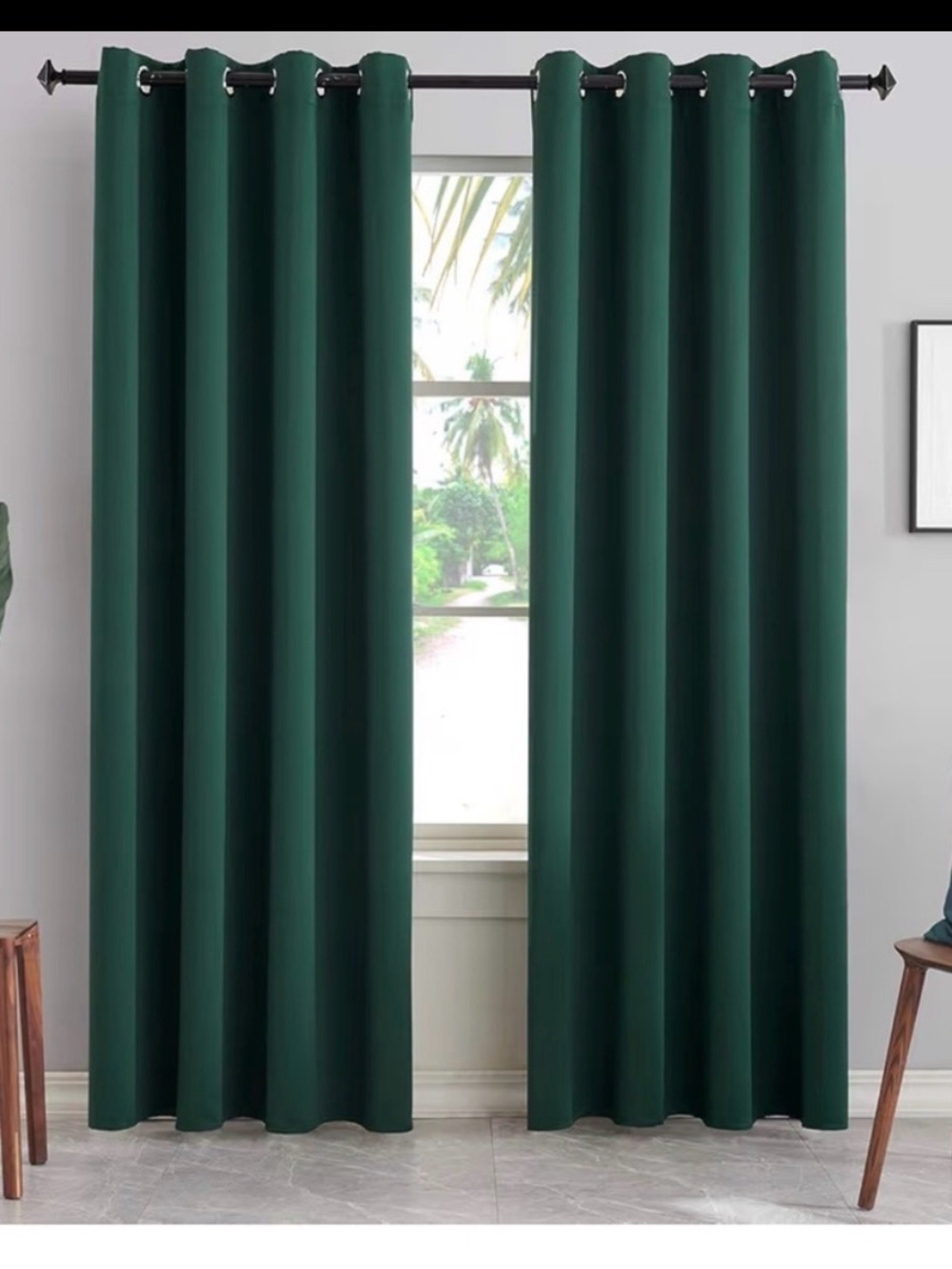 Dark Green Blackout Curtain Panel Set 52 X 95